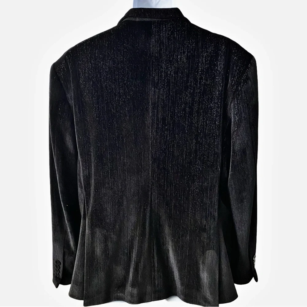 Mage Male, One Button Blazer, Subtle Glittery Finish with Collar Quiet Luxury